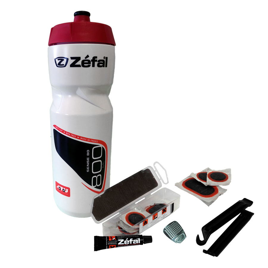 Zéfal Trinkflasche 800 ml inkl. Reifen-Reparaturset universal+, 1 Set - ATU