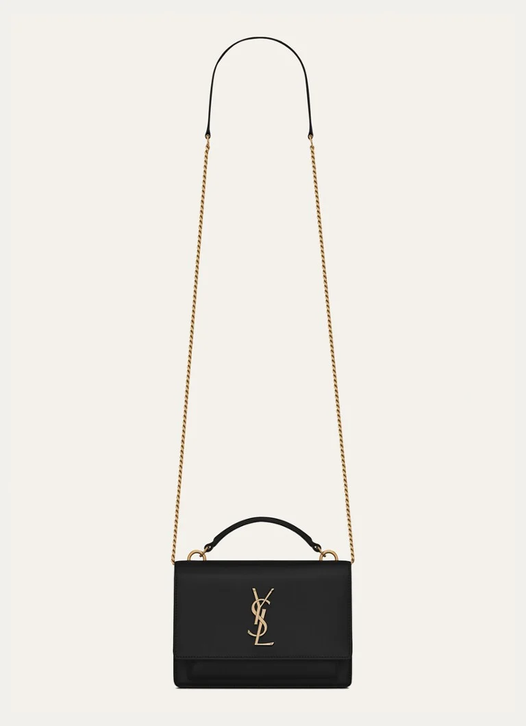 Saint Laurent Sunset novčanik od teleće kože s remenom za rame