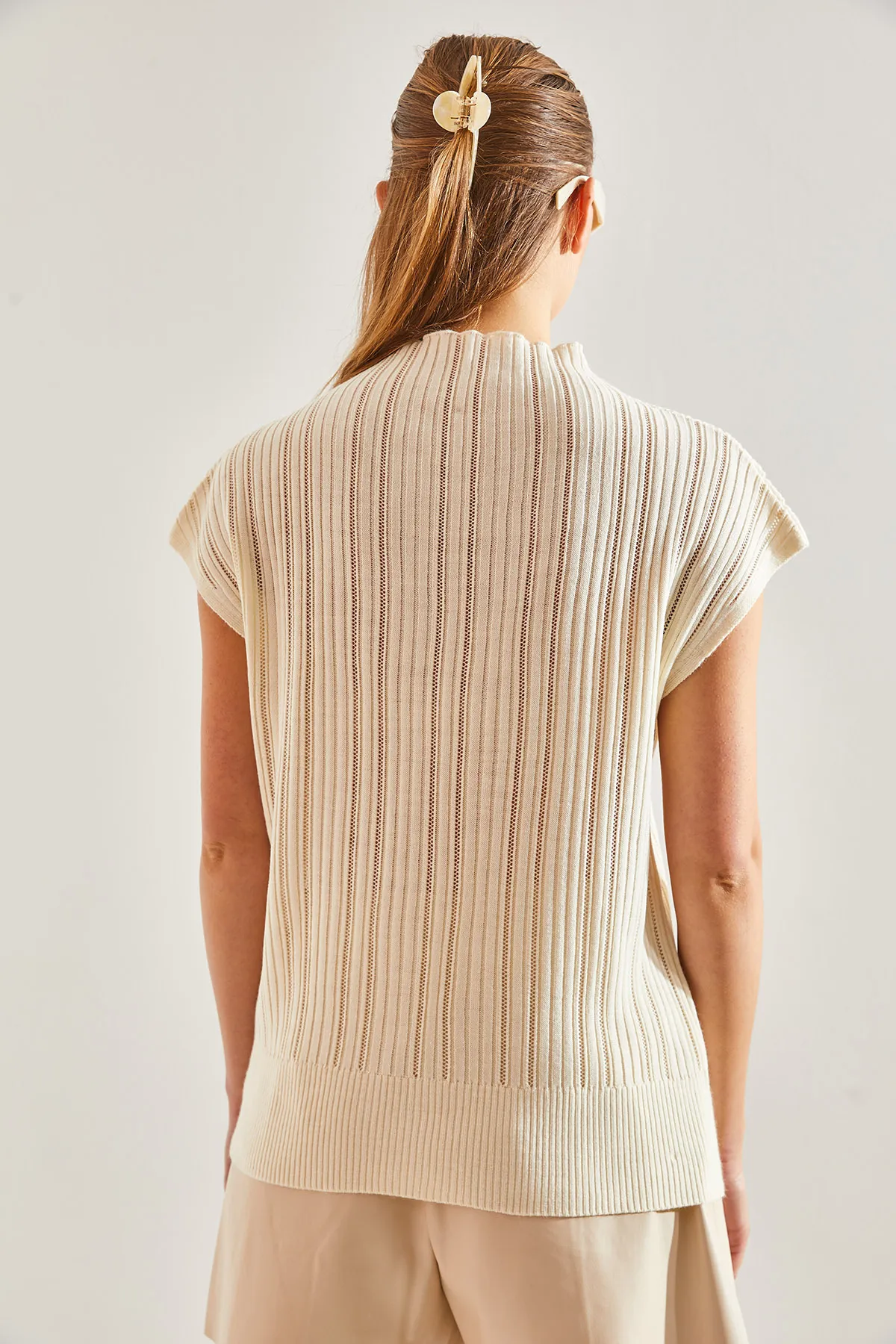 Bianco Lucci  Geformte Strickbluse für Damen20246046