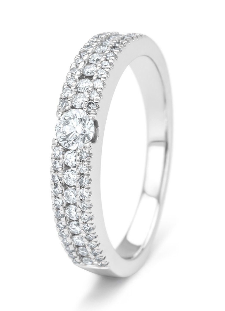 Inel cu vârf de diamant din aur alb, diamant de 0.49ct, Majestic