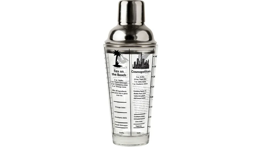 Kikkerland Cocktail Shaker Mix Master silber