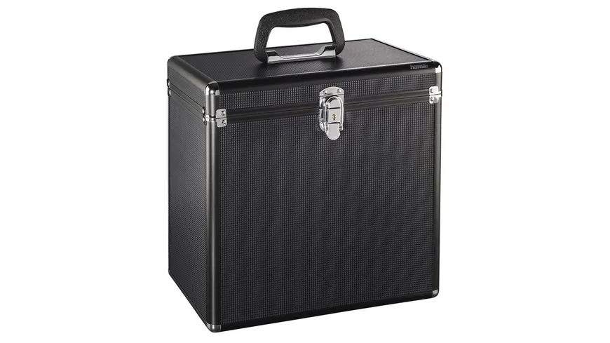 Hama LP-Koffer 50, Alu-Look, Schwarz