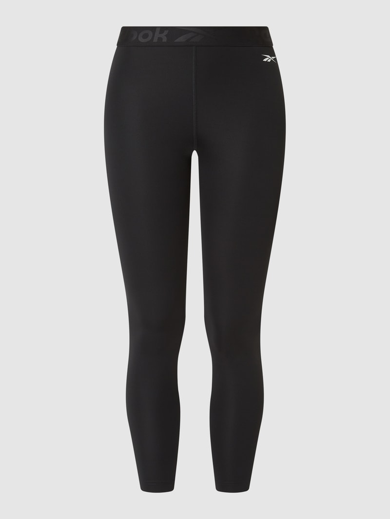 Sportleggings mit Logo-Bund in schwarz