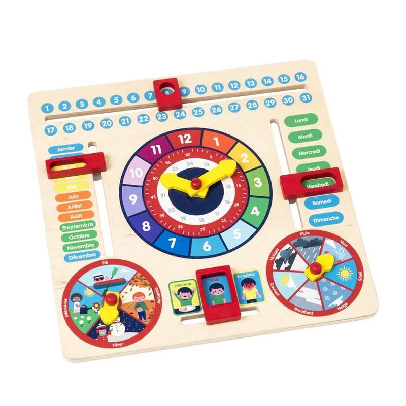 Horloge calendrier en bois Oxybul