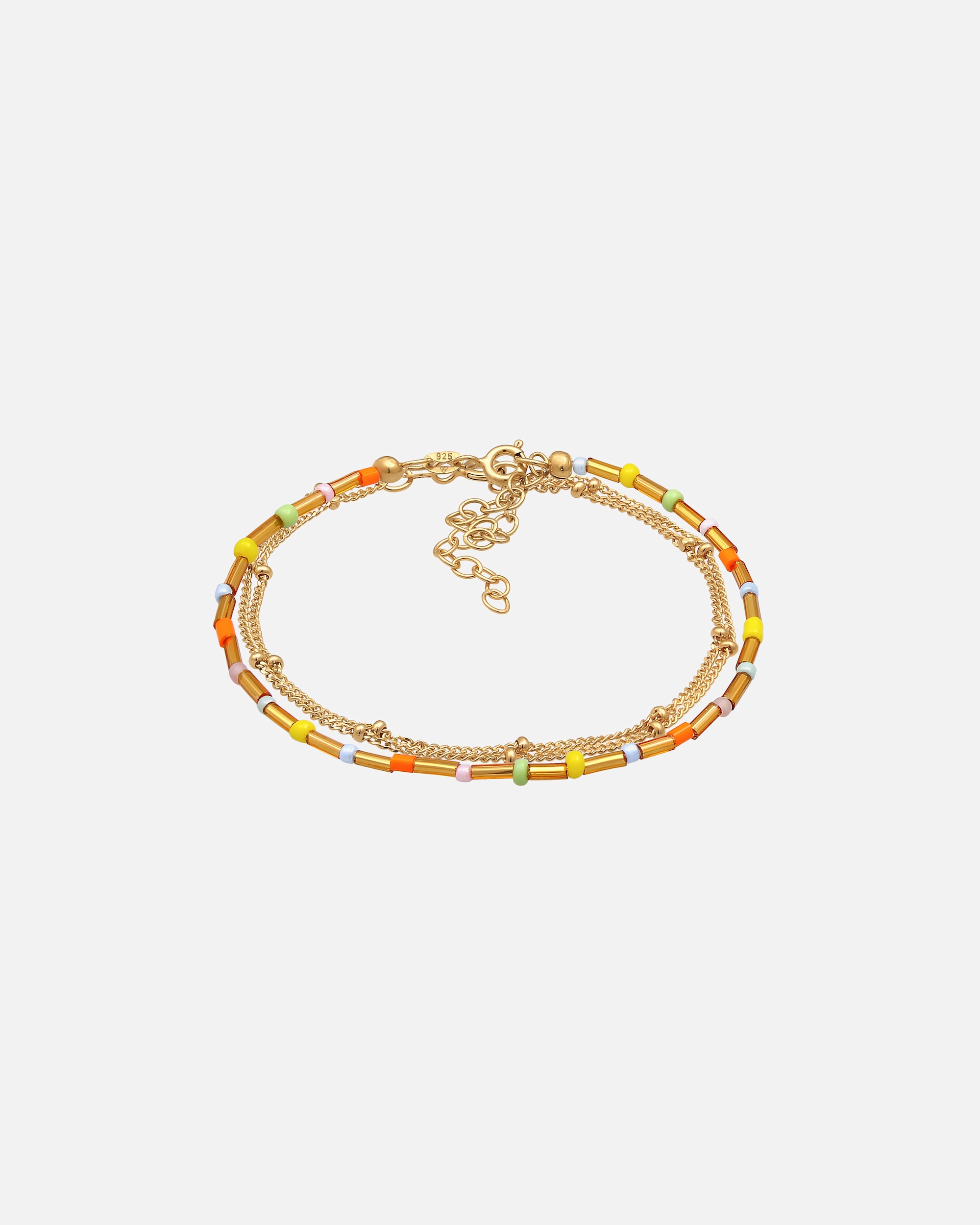 Cuentas multicolores para pañales Elli para mujer, juego de 2 en plata de ley 925 chapada en oro.