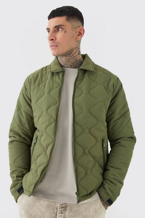 Tall gesteppte Jacke mit Kragen