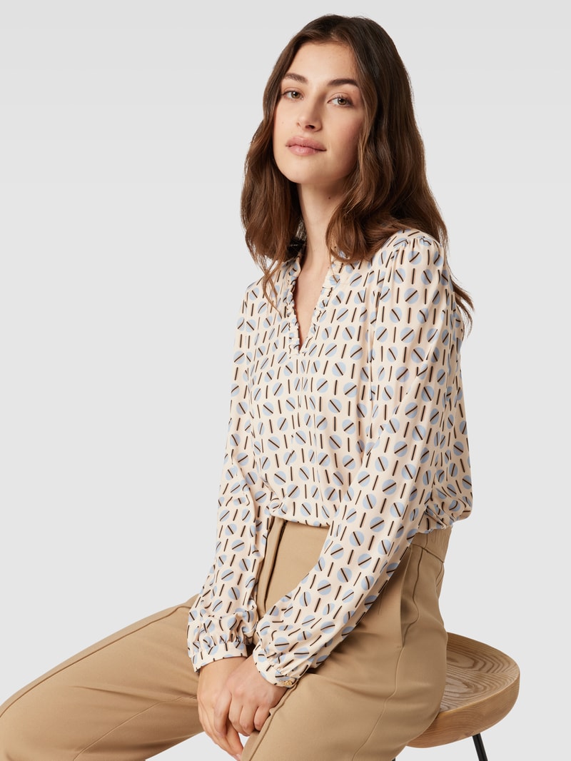 Blusenshirt mit Allover-Muster in ecru