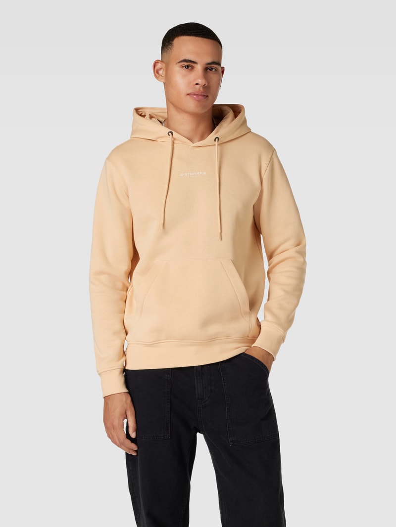 Hoodie mit Label-Print in beige