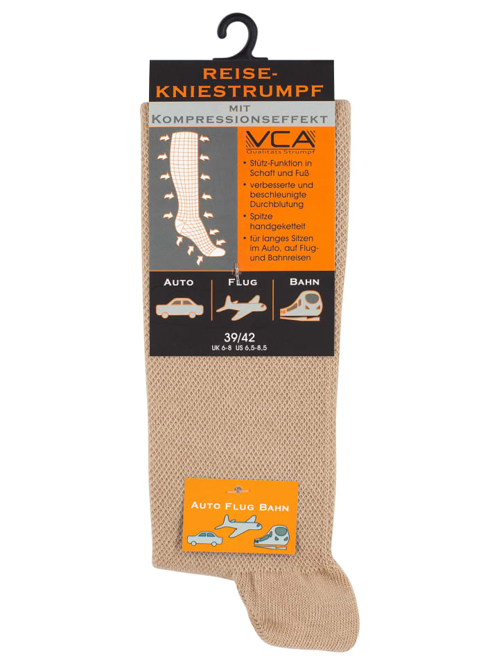 Cotton Prime® Stütz- und Reisekniestrümpfe mit Kompressionseffekt in beige günstig kaufen