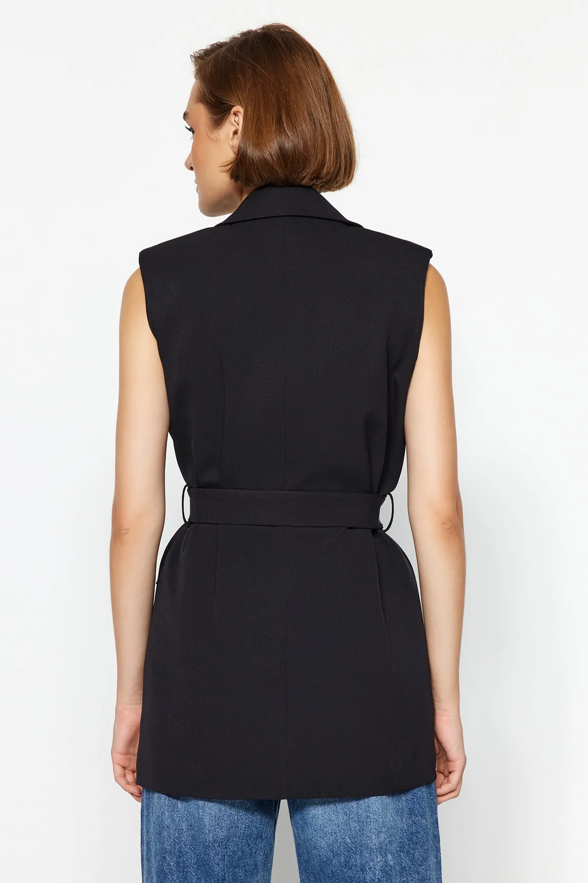 Trendyol Collection  Schwarze, normal gebundene gewebte Weste TWOAW24YE00071