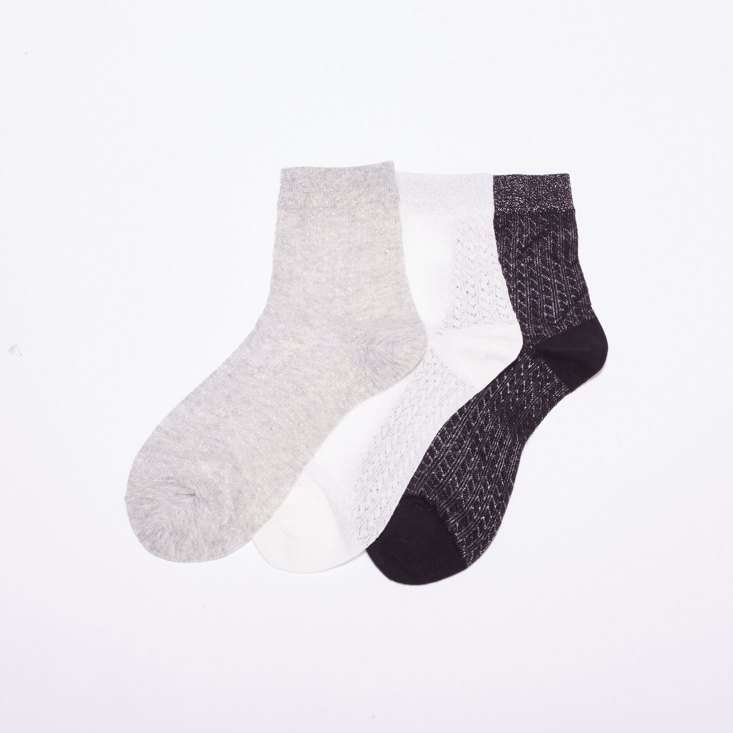 Lot 3 paires chaussettes ecru femme | Cache Cache