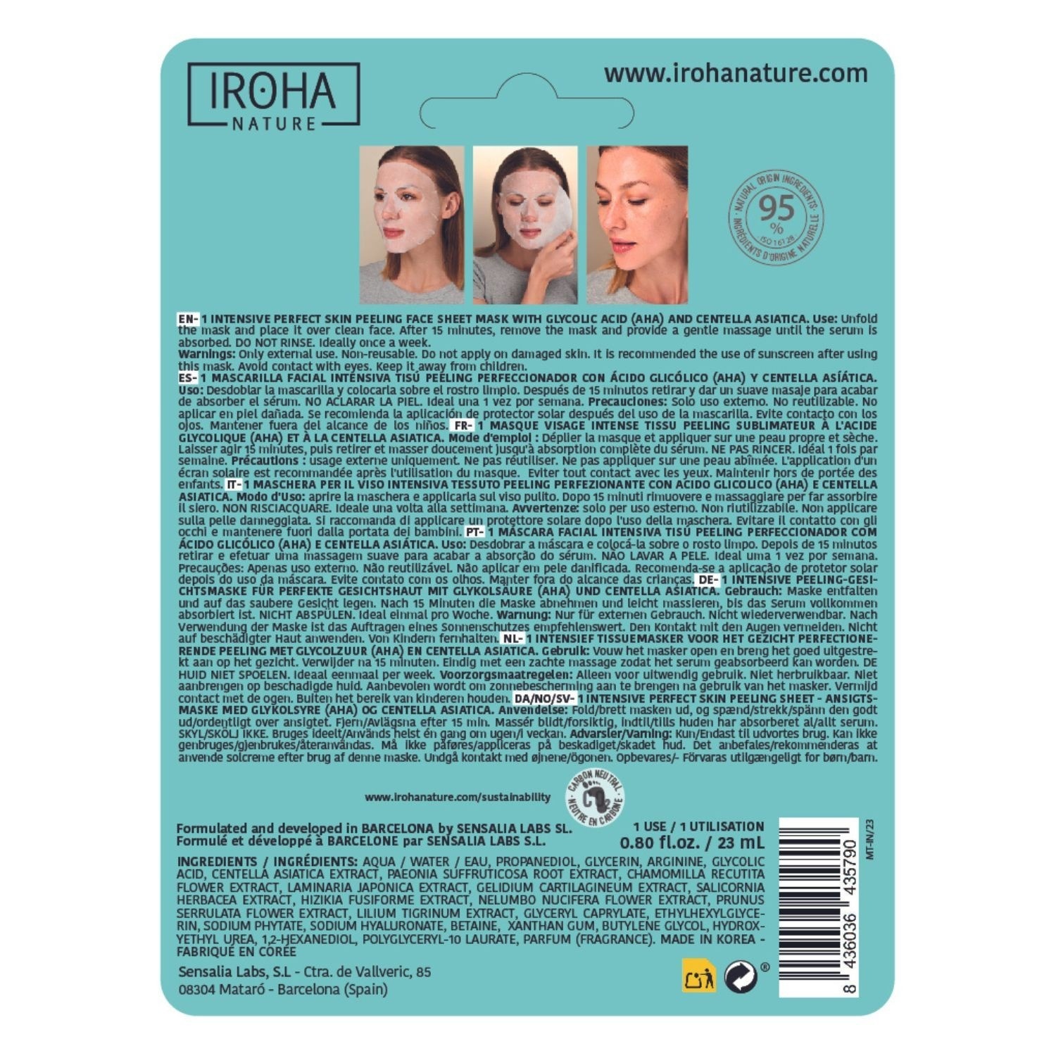 Iroha IROHA - Posvjetljujuća piling maska za lice s glikolnom kiselinom