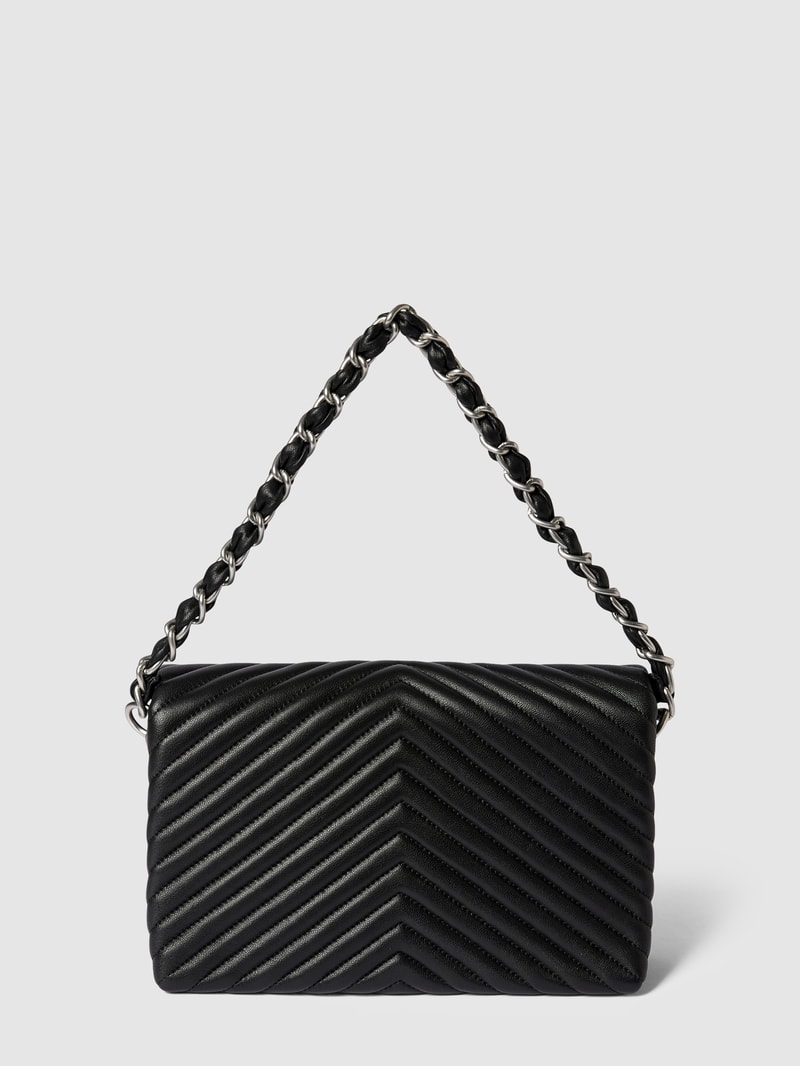 Umhängetasche mit Label-Detail Modell 'IRIS' in schwarz