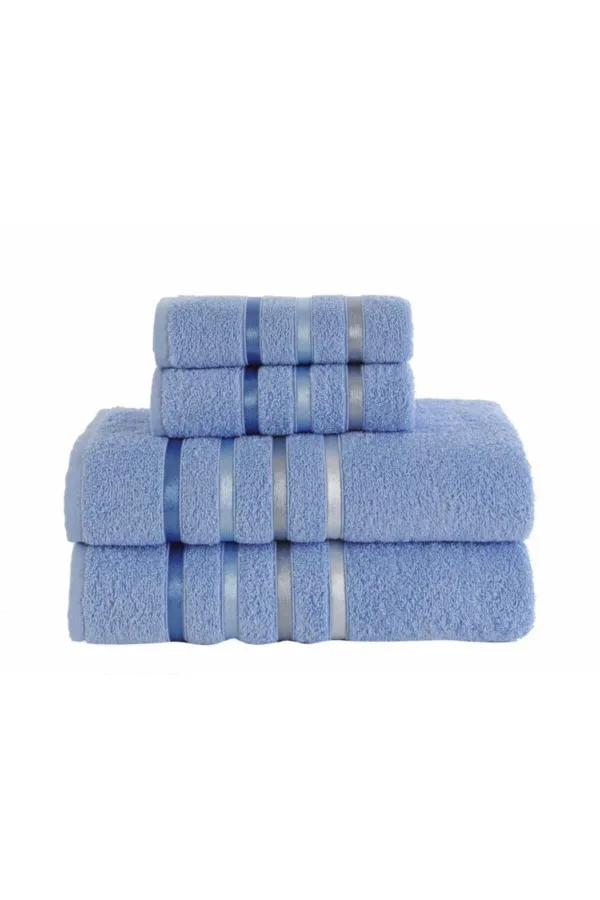 Karna Home  Bale 4-teiliges Badetuch-Set Blau