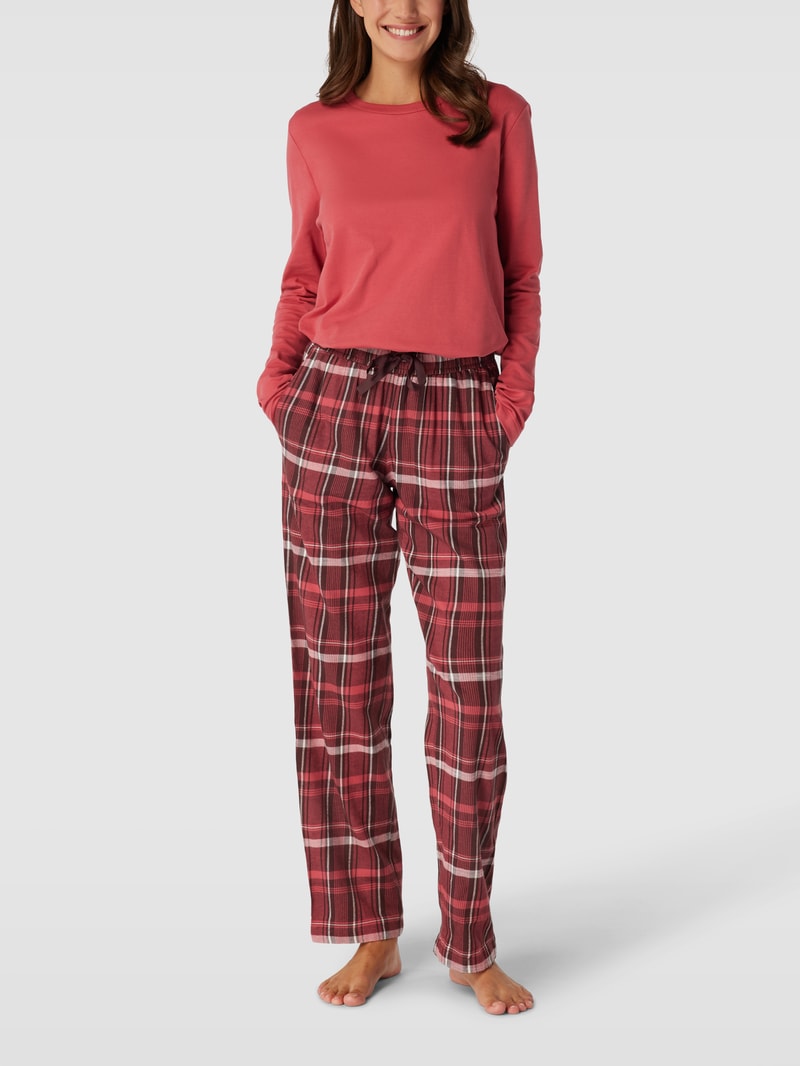 Pyjama-Hose mit Karomuster in dunkelbraun