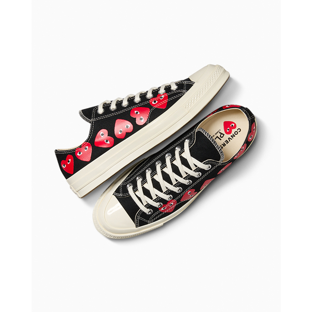 Converse Comme des Garçons PLAY x Converse Chuck 70 Low Black Multi Heart A08149C / schwarz
