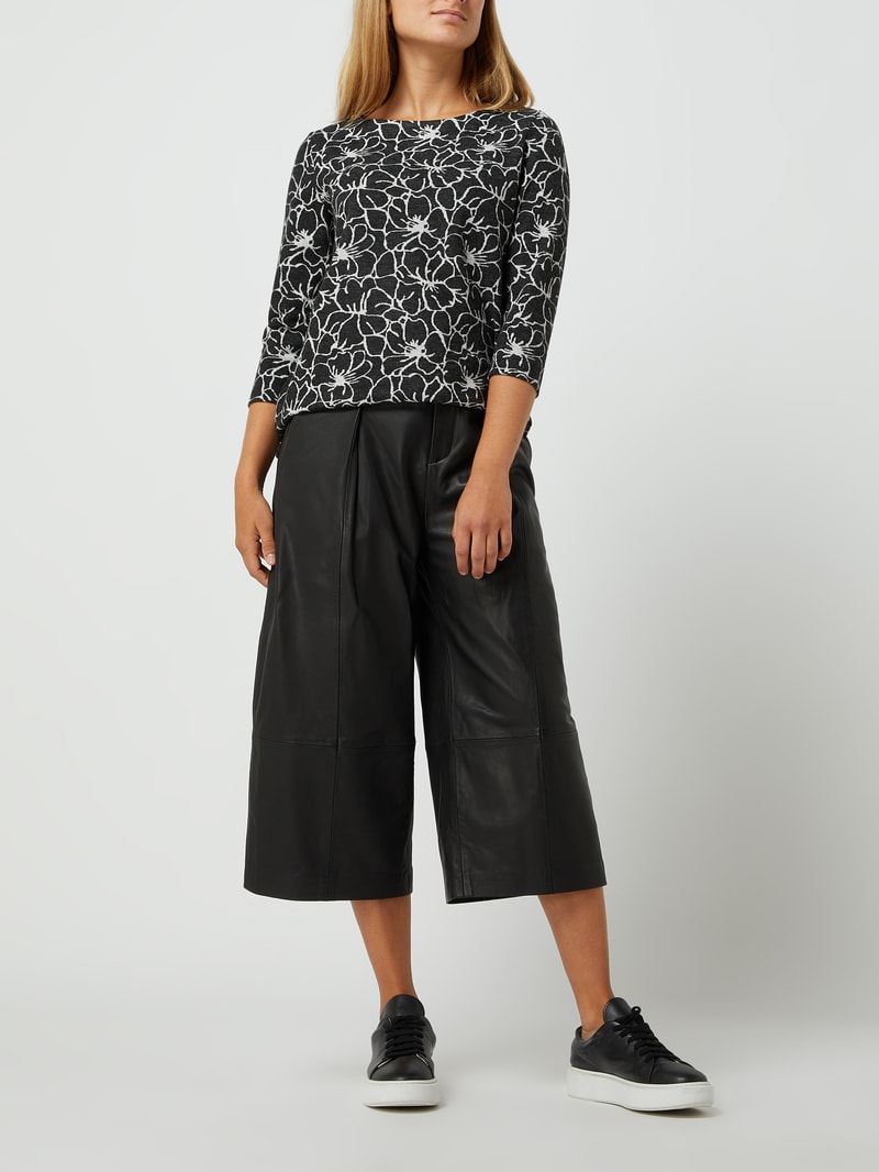 Sweatshirt mit Allover-Muster in schwarz