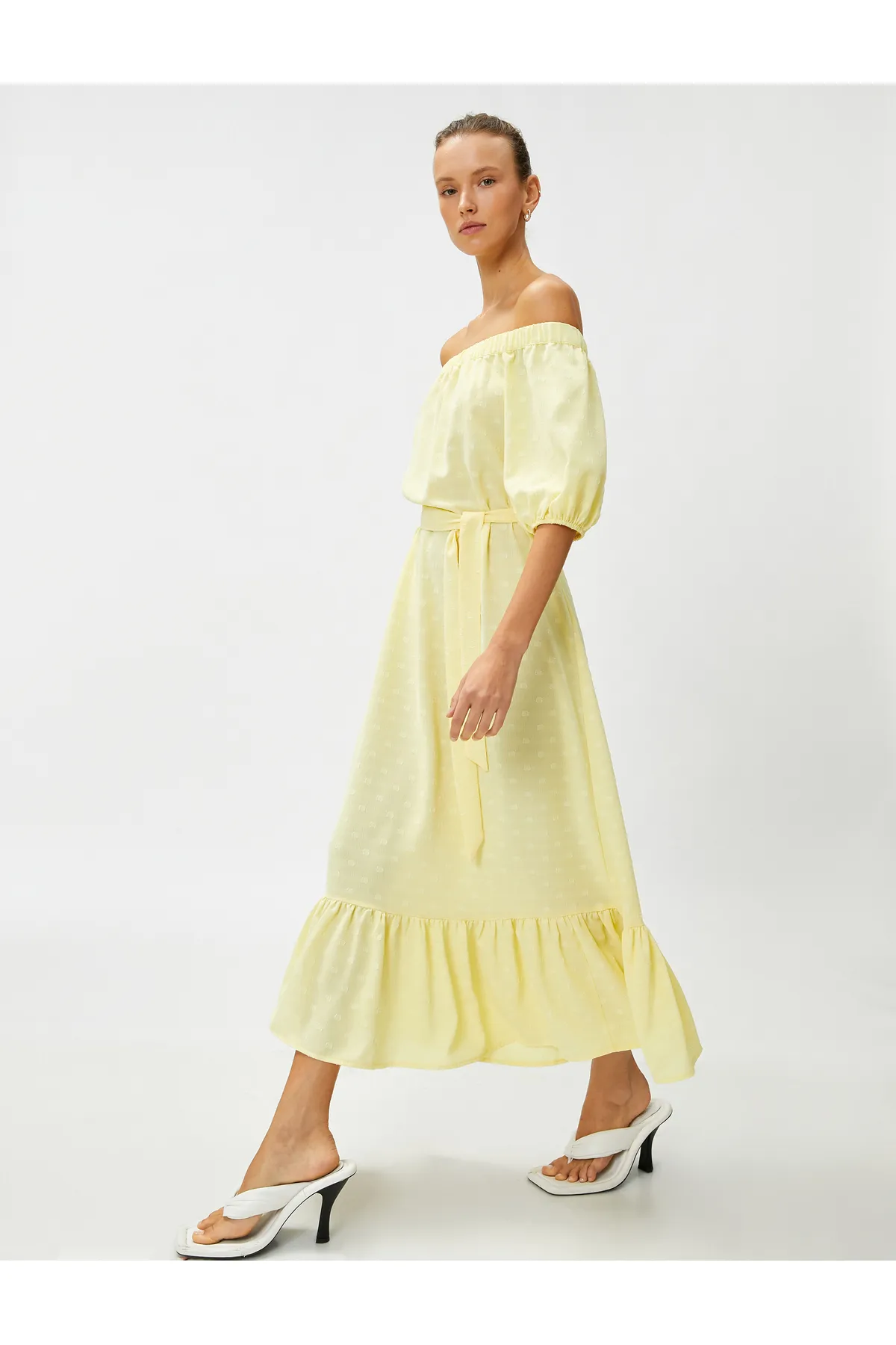 Koton  Midikleid mit offenem Schultergürtel