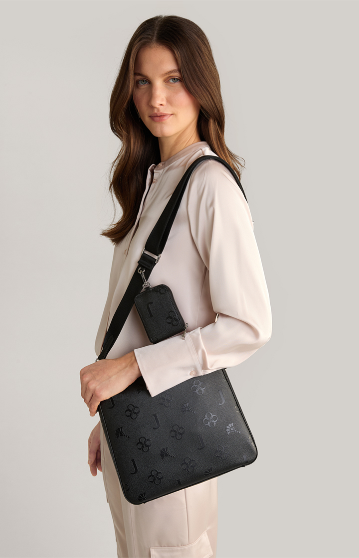 Schultertasche Decoro Stampa Jasmina in Schwarz