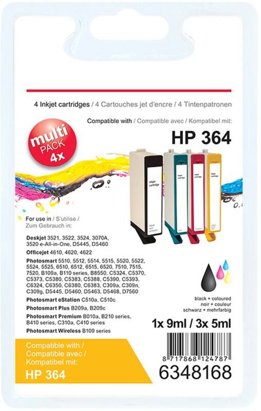Viking 364 Kompatibel HP Tintenpatrone SD534EE Schwarz & 3 Farbig Multipack 4 Stück
