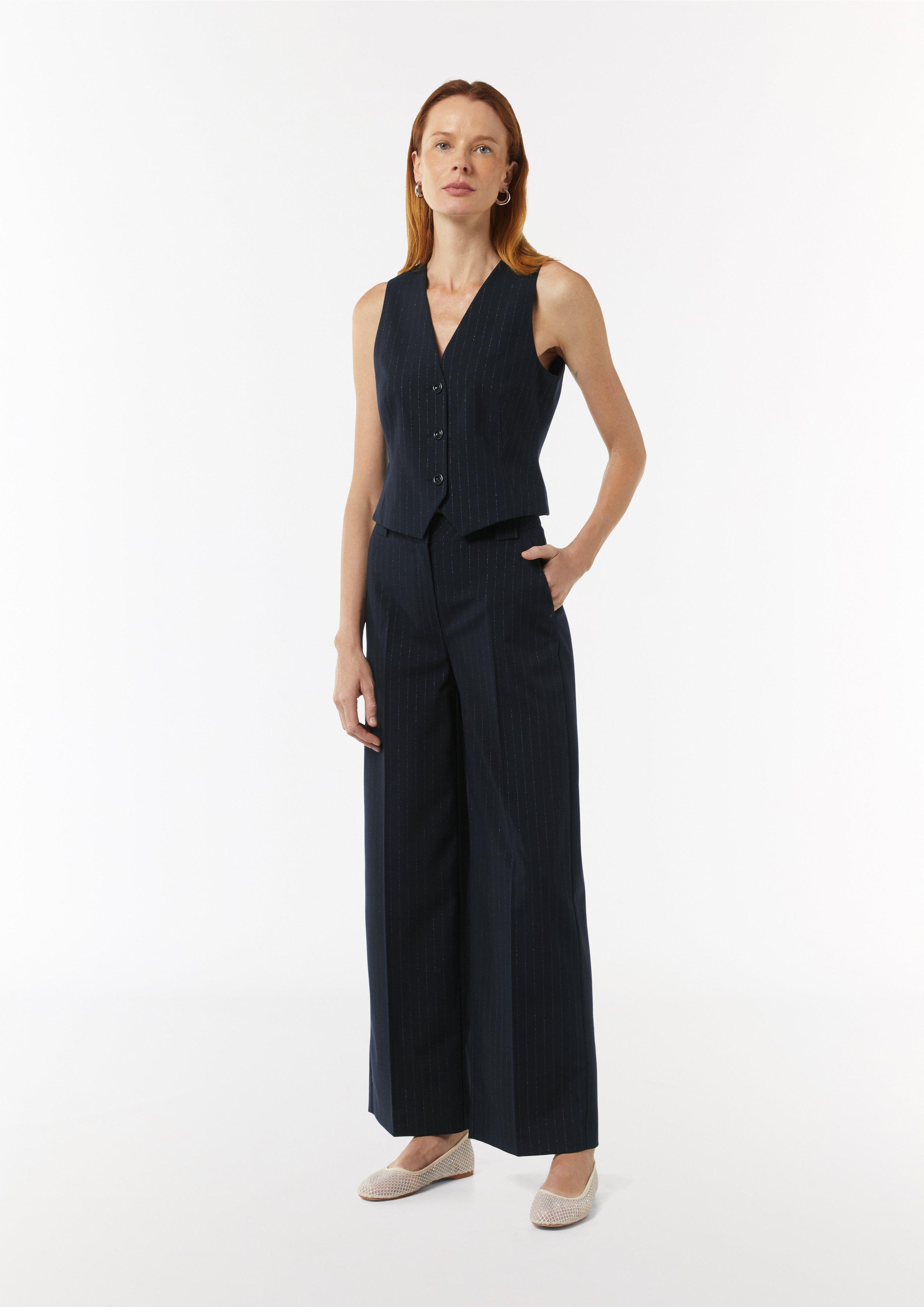 Weste mit dezentem Glitzergarn - navy