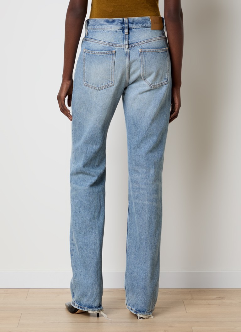 Saint Laurent  Nico high waist straight leg jeans met lichte wassing
