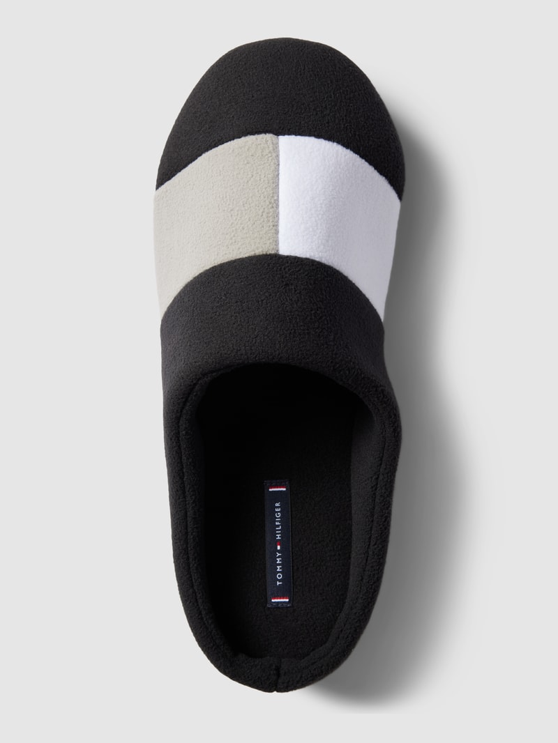 Hausschuhe mit Label-Detail Modell 'TOMMY HILFIGER FLAG' in schwarz