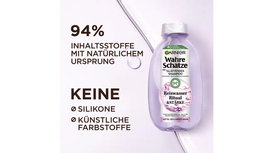 Garnier Wahre Schätze Glättendes Shampoo Reiswasser Ritual & Stärke 300 ml