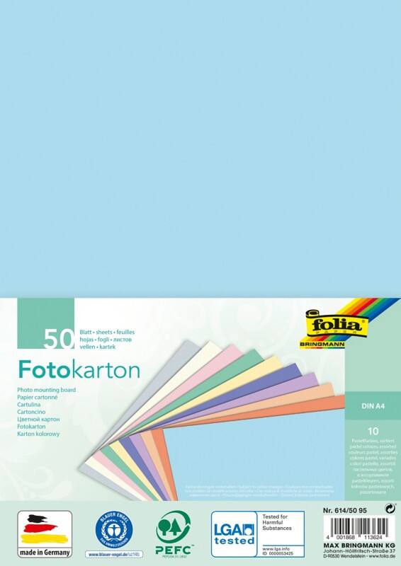 Folia Pastel DIN A4 Farbiges Papier Farbig sortiert 300 g/m² 50 Blatt
