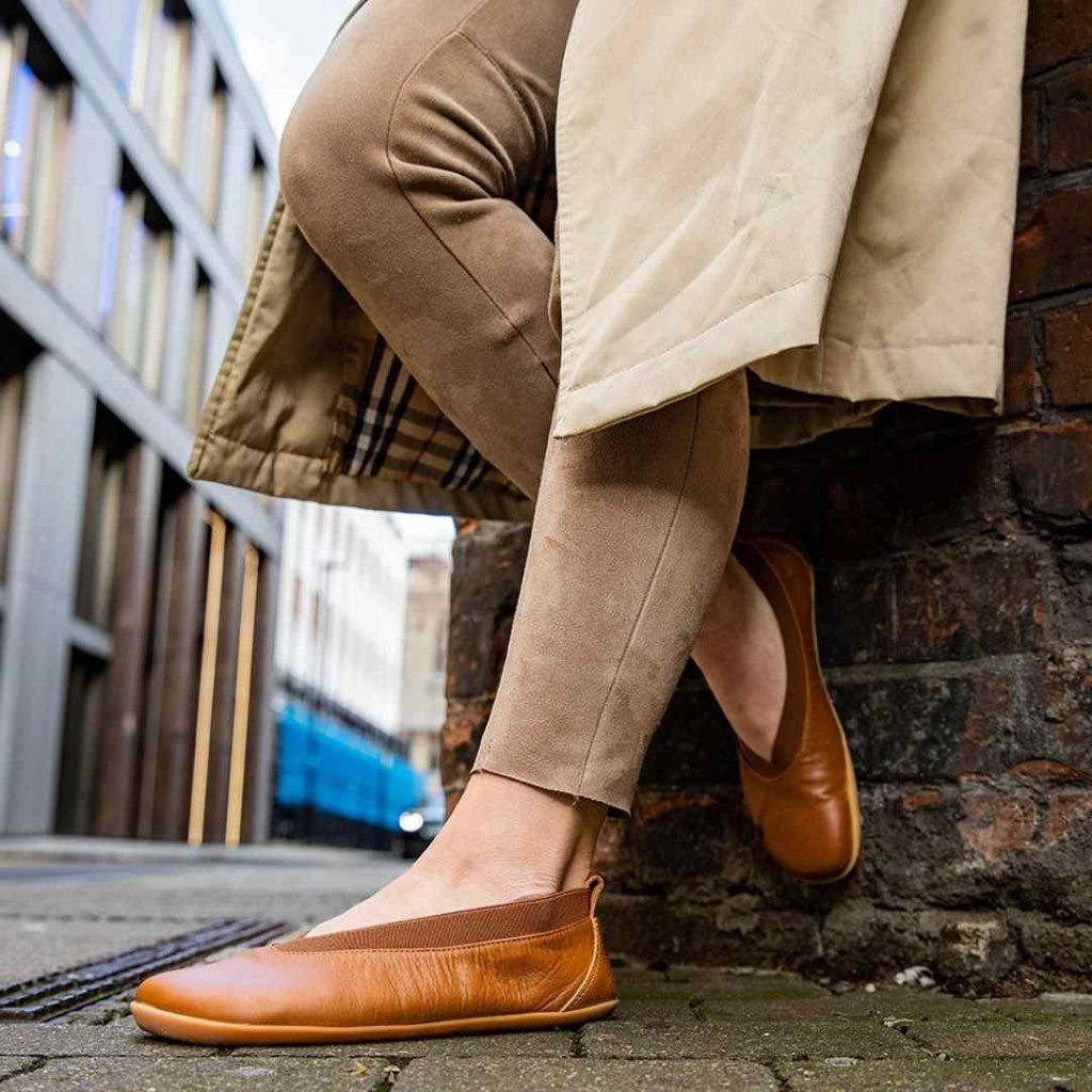 Vivobarefoot Opanka Tan Barfuß-Ballerinas