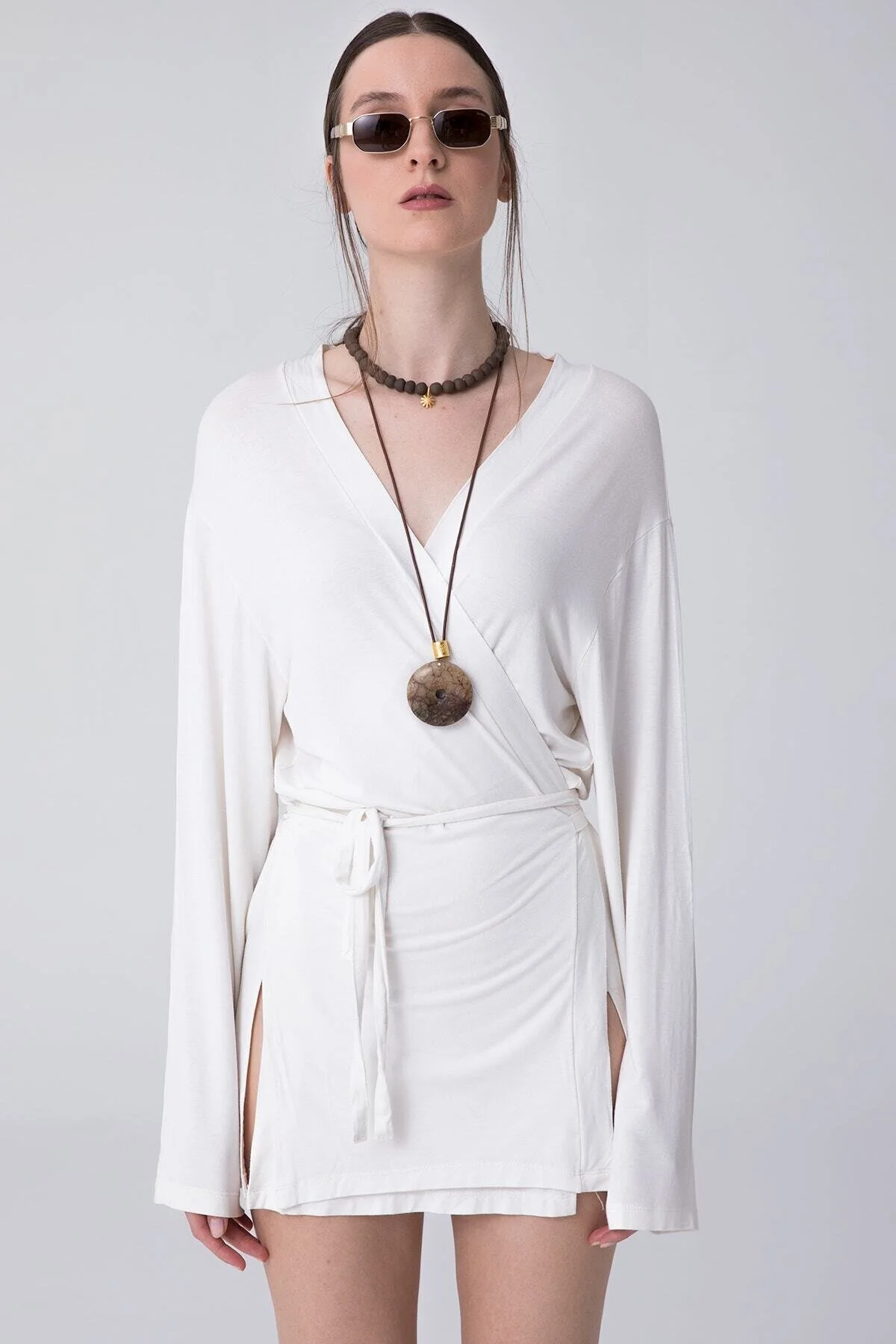 SHEISMONO  Ultraweicher Zoe Kimono Weiß