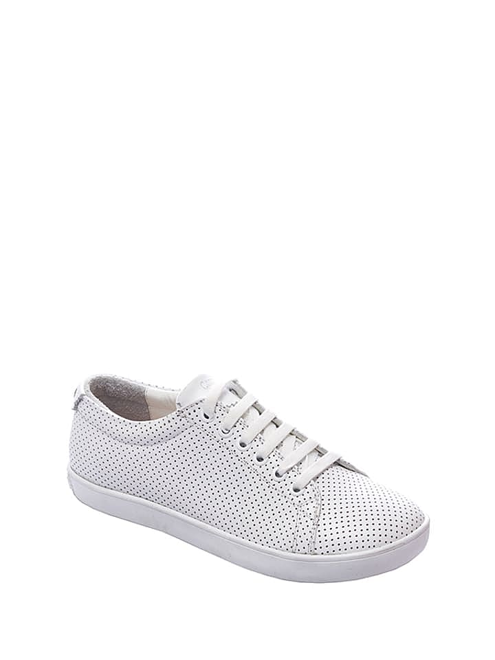 Comfortfusse Leder-Sneakers in Weiß günstig kaufen 36