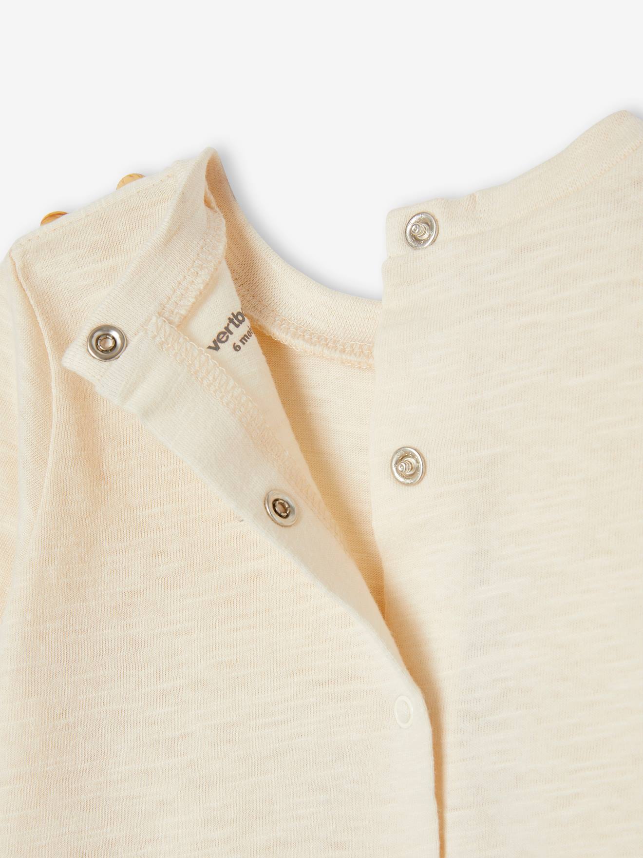 T-shirt bébé en coton flammé écru