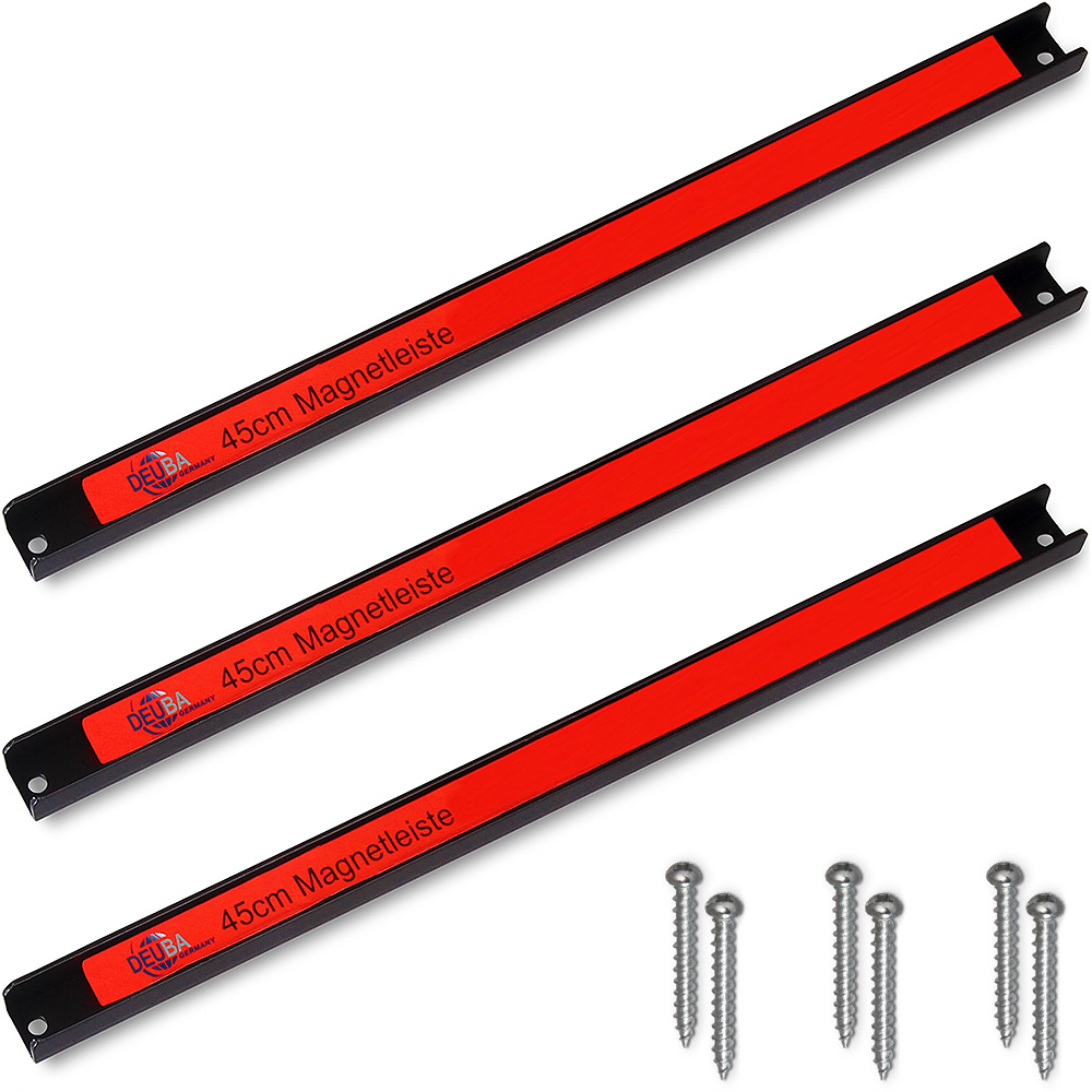 DEUBA Deuba® Magnetleiste 23kg 45cm 3 tlg rot-schwarz