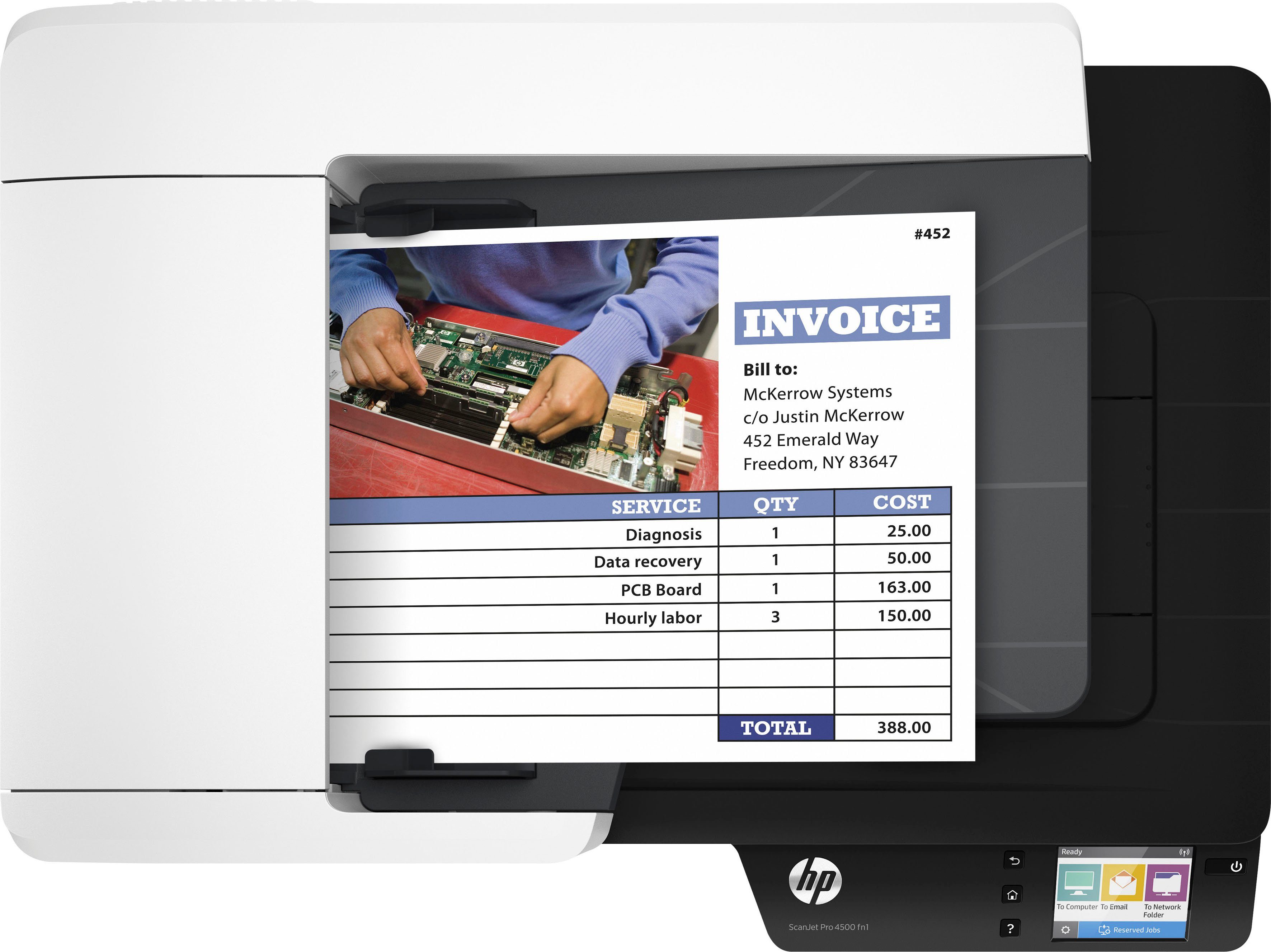 HP Scanjet Pro 4500 fn1 Scanner, (LAN (Ethernet), WLAN (Wi-Fi), HP+ Instant Ink kompatibel)