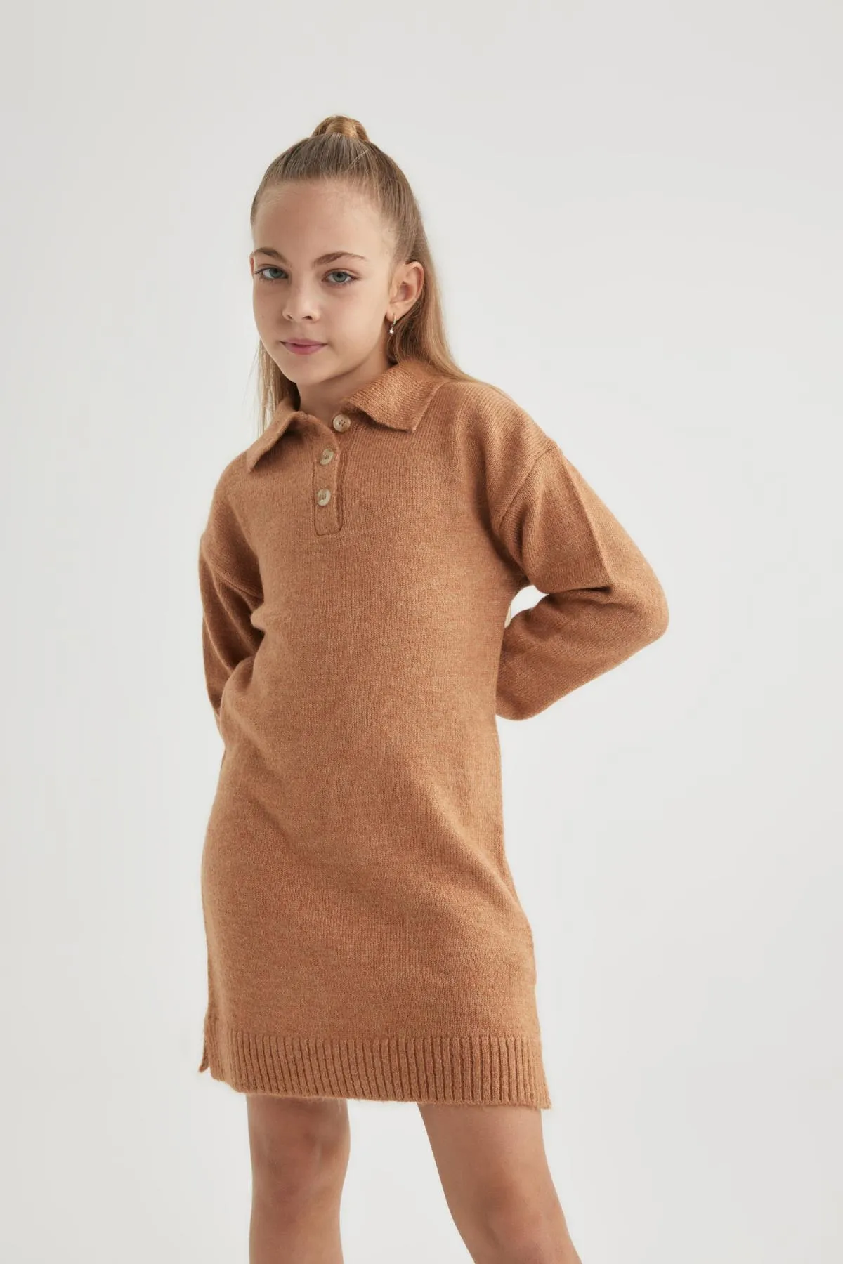 DeFacto  Langarm-Strickkleid mit Rollkragen für Mädchen
