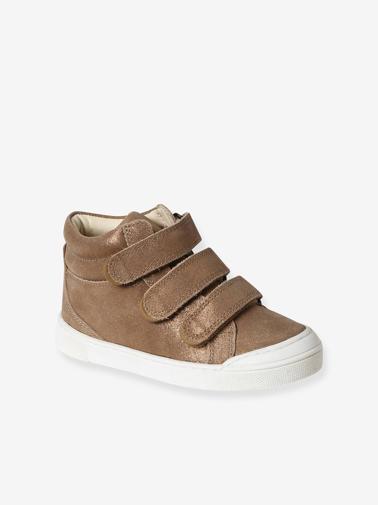 Vertbaudet Mädchen High Sneakers, Anziehtrick - beige golden