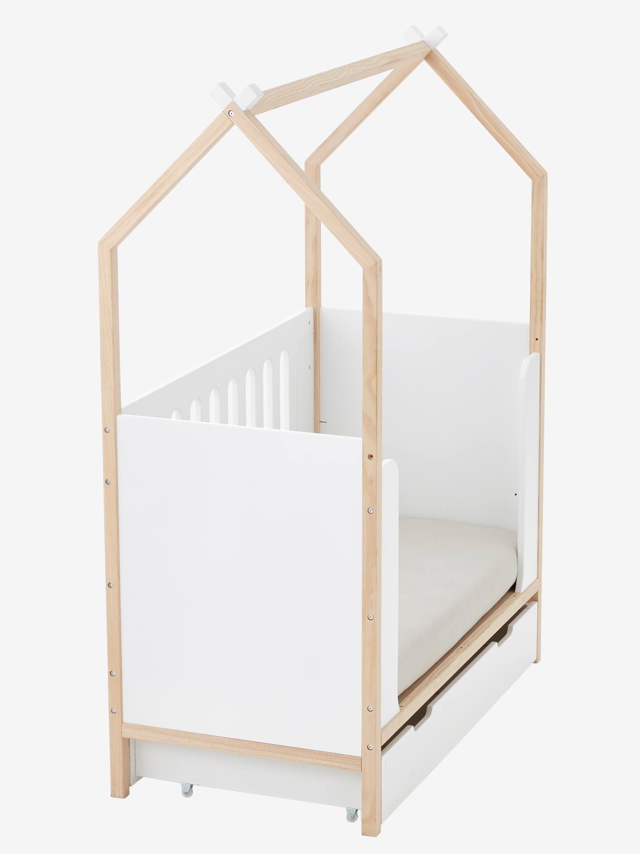 Vertbaudet Baby Kombi-Hausbett KOKOSNUSS - sand