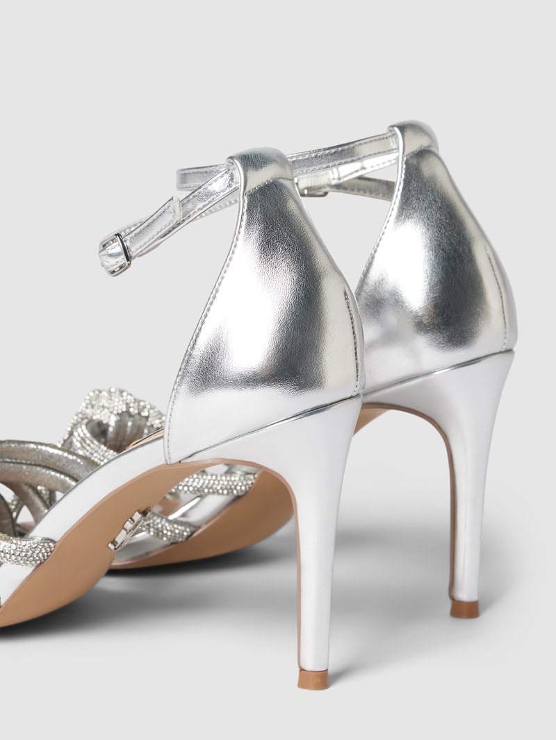 Sandaletten mit Strasssteinbesatz Modell 'REDAZZLE' in silber