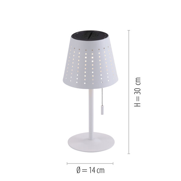LED Akku-Solar-Tischleuchte Mandy, weiß