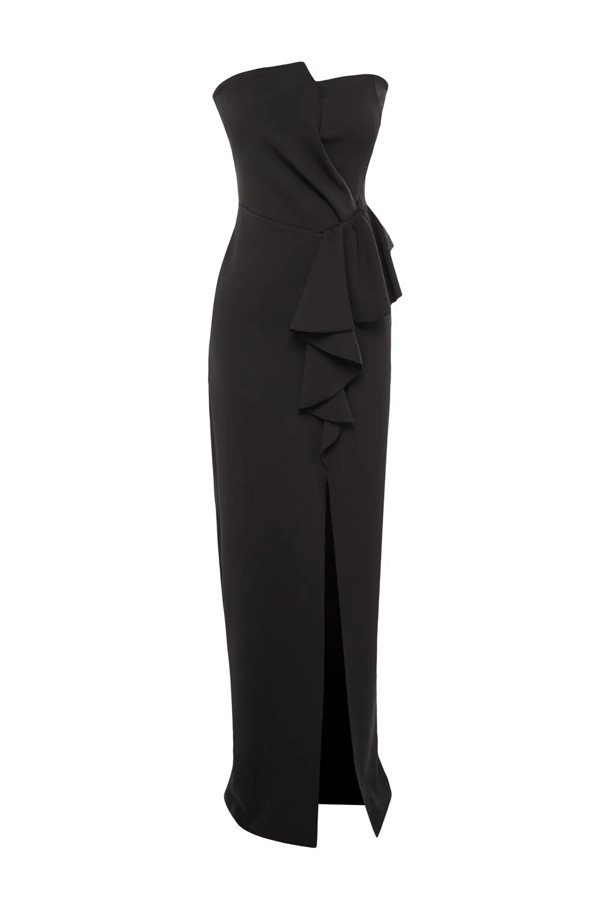 Trendyol Collection  Schwarzes gewebtes langes Abendkleid TPRSS23AE00005