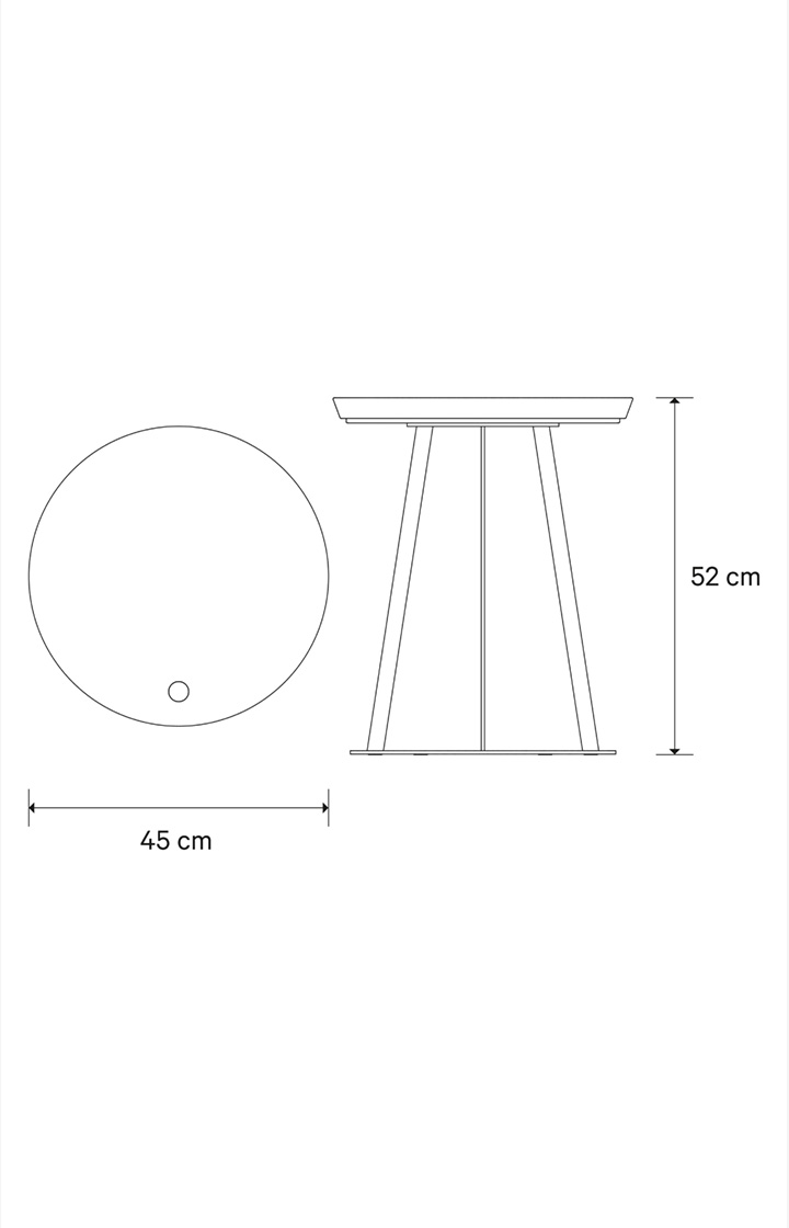 Beistelltisch JOOP! ROUND mit Raucheichenplatte, 45 x 52 cm in Taupe/Anthrazit