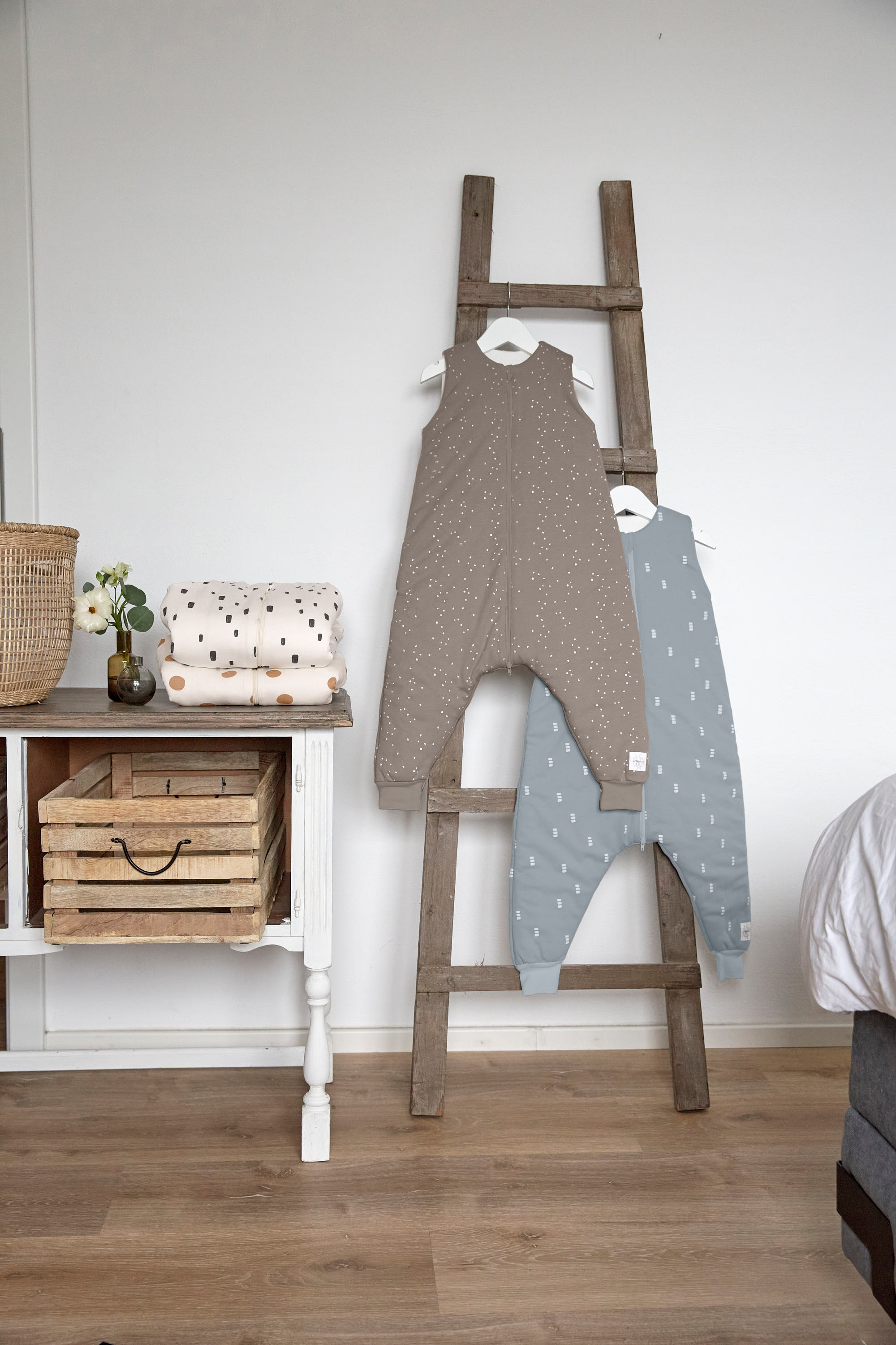 Kinder Schlafoverall 2,5 TOG, Blocks, Hellblau