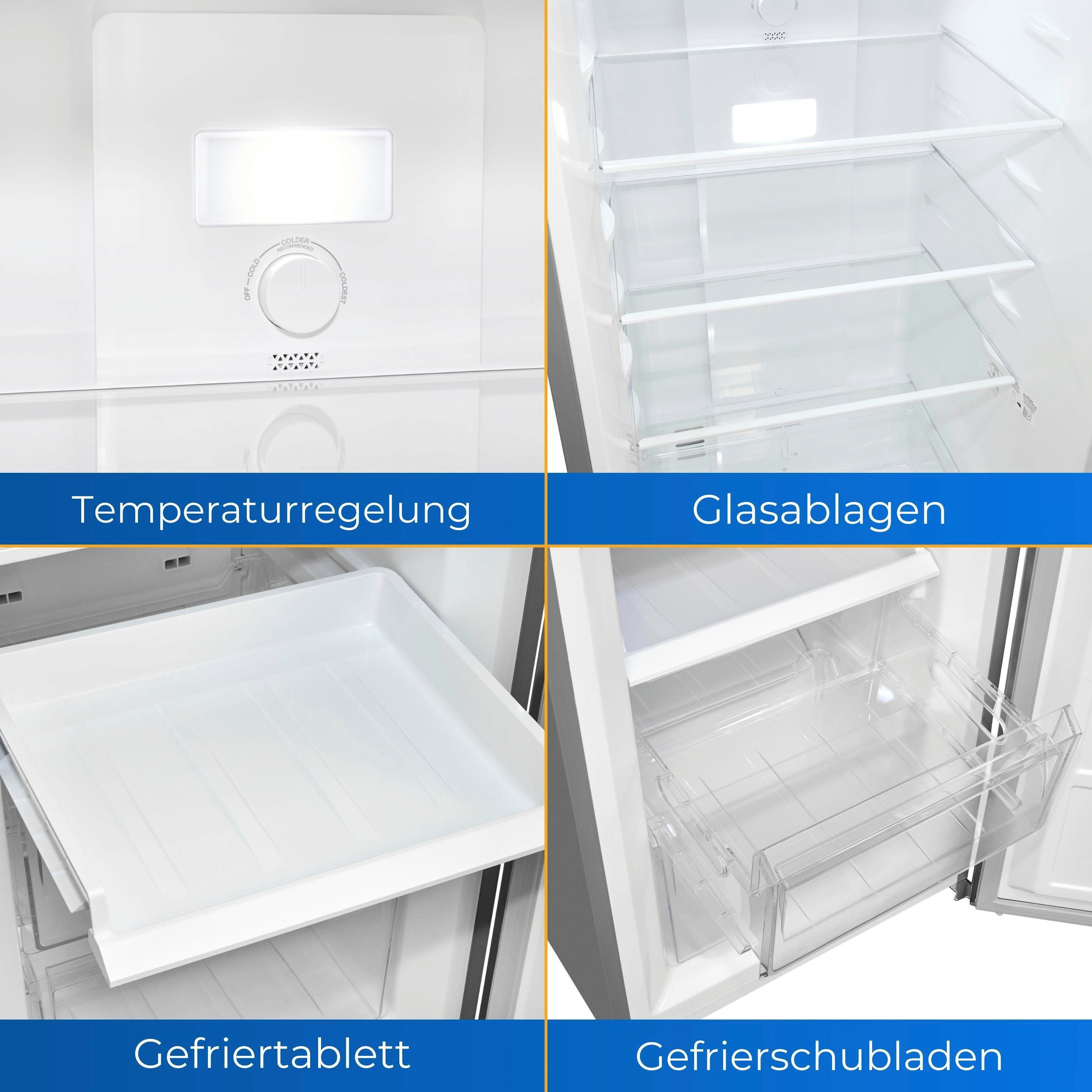 exquisit Kühl-/Gefrierkombination KGC265-70-NF-040C, 180,5 cm hoch, 54,5 cm breit