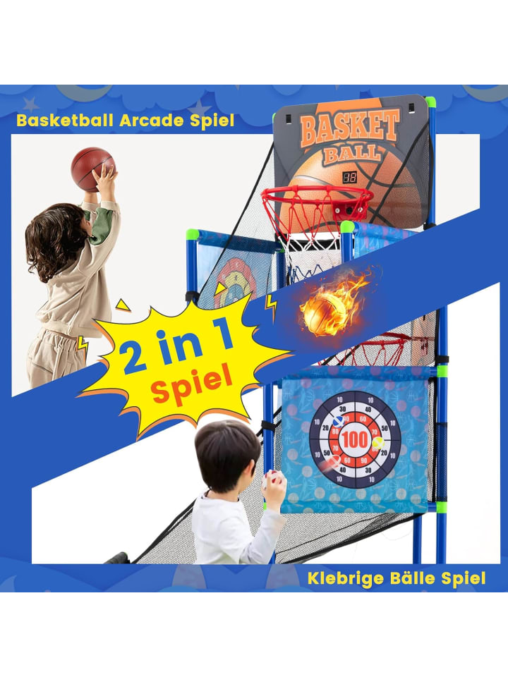 COSTWAY Arcade Basketball Spielset in Blau günstig kaufen 135 cm