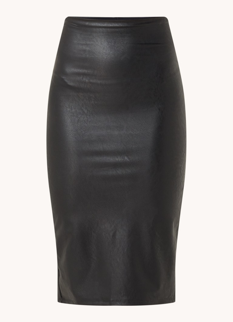 Commando Midi faux leather pencil skirt with slit