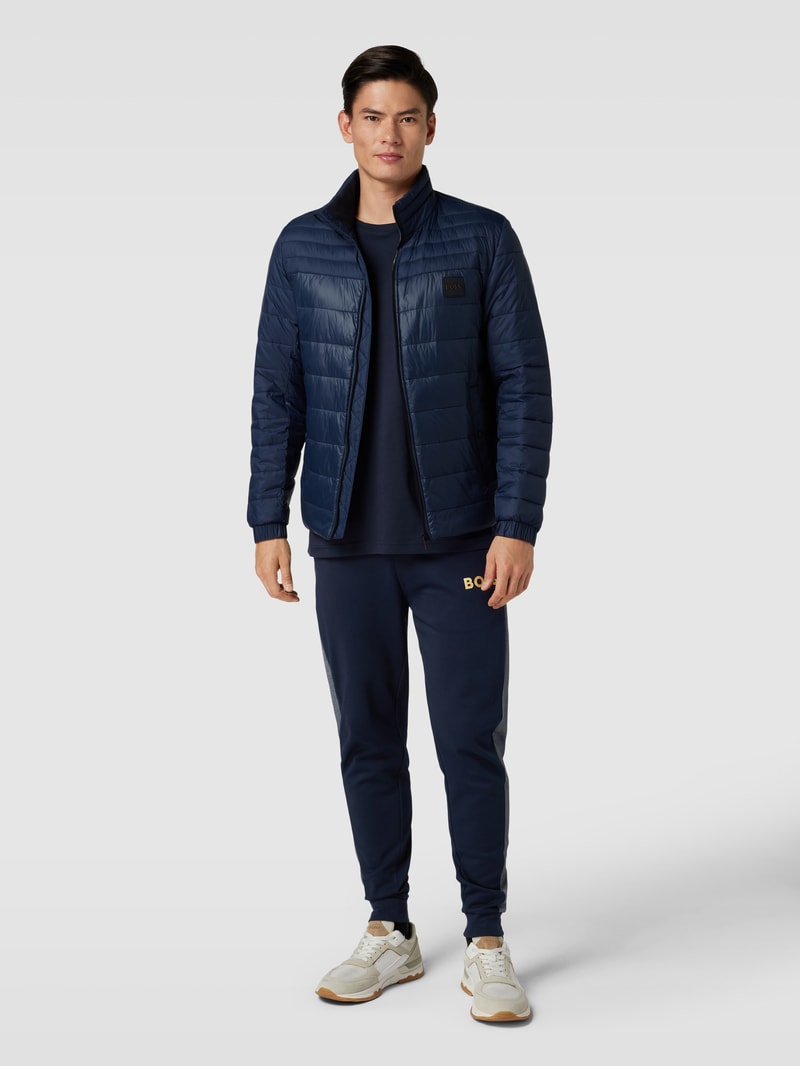 Sweatpants mit Logo-Print und elastischem Bund in dunkelblau