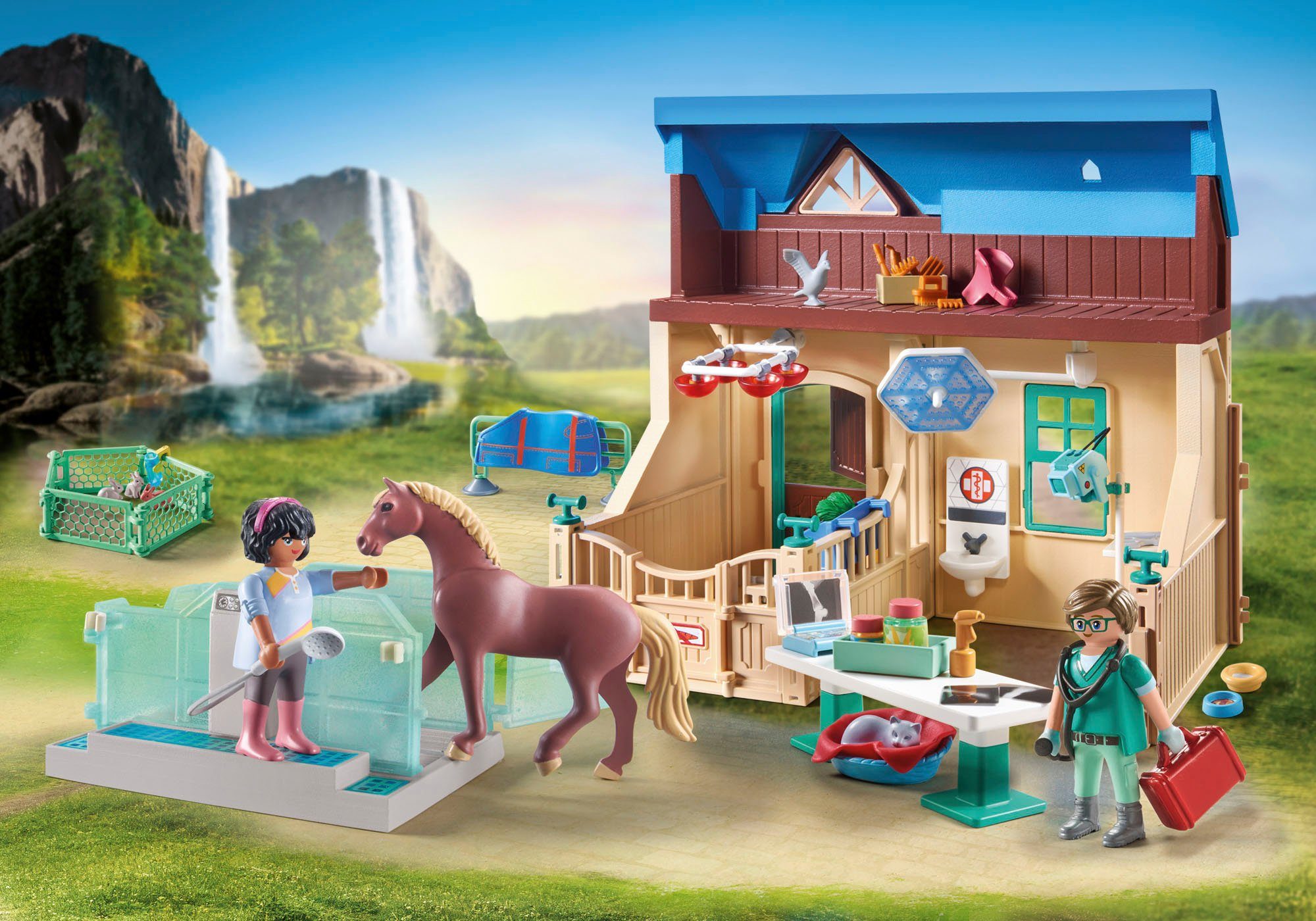 Playmobil® Konstruktions-Spielset Reittherapie & Tierarztpraxis (71352), Horses of Waterfall, (164 St)