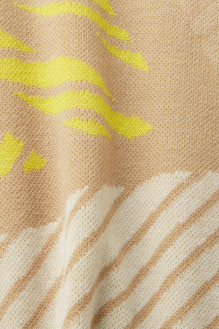 Kurzärmliger Jacquardpullover, Bio-Baumwolle