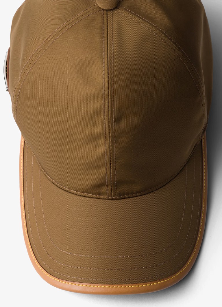 Prada Re-Nylon baseball cap with logo and leather details